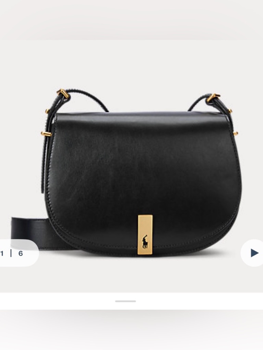 Polo by Ralph Lauren  Leather Saddle Bag (Large) with Gold Hardware